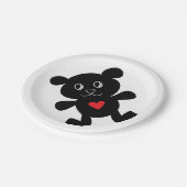Black Teddy Bear Love Papieren Bordje (Gekanteld)