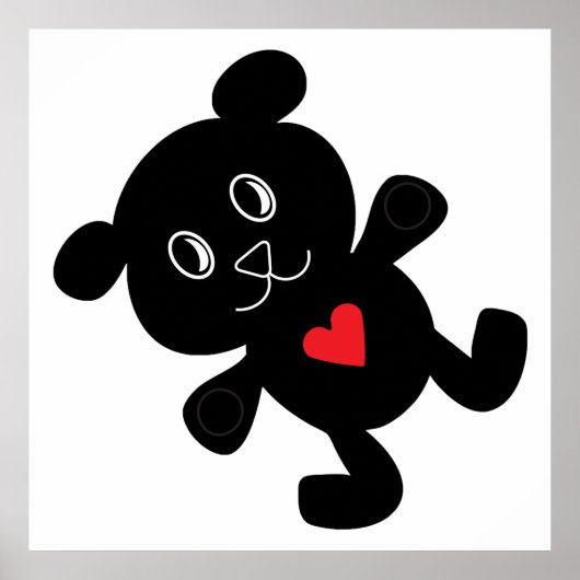 Black Teddy Bear Love Poster (Voorkant)
