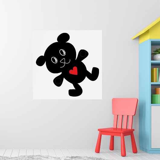 Black Teddy Bear Love Poster