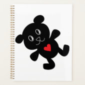 Black Teddy Bear Love Spiral Planner (Voorkant)