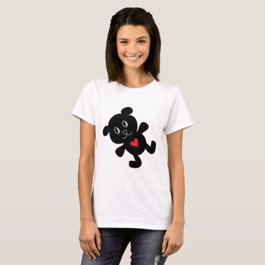 Black Teddy Bear Love T-shirt (Voorkant volledig)