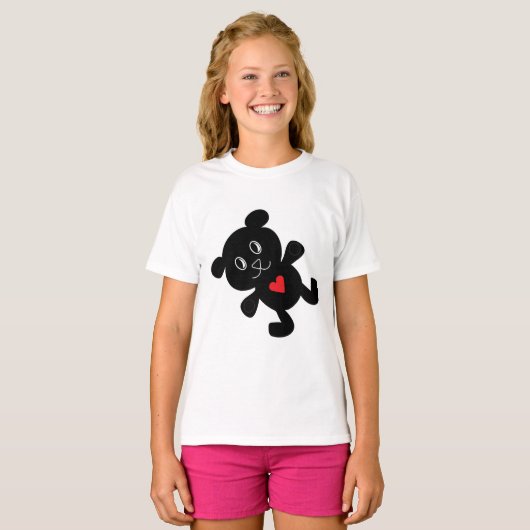 Black Teddy Bear Love T-shirt (Voorkant volledig)