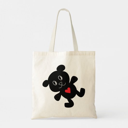 Black Teddy Bear Love Tote Bag (Achterkant)