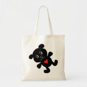Black Teddy Bear Love Tote Bag (Voorkant)