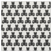 Black Teddy Bear Outline Fabric Stof (Swatch)