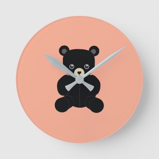 Black Teddy Bear- Ronde Klok (Voorkant)