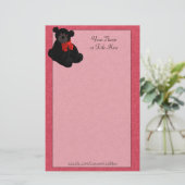 Black Teddy Bear Stationery Briefpapier (Staand voorkant)
