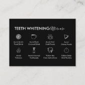 Black Teeth Whitening Nazorg Tips Bedankt Visitekaartje (Achterkant)