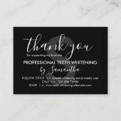 Black Teeth Whitening Nazorg Tips Bedankt Visitekaartje (Voorkant)
