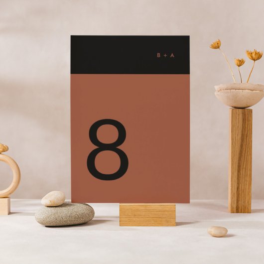 Black Terracotta Stripe Modern Premium Elegant Kaart