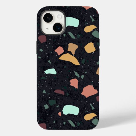 Black Terrazzo Pattern Case-Mate iPhone Case (Achterkant)