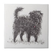 Black Terrier Ceramic Tile Tegeltje (Voorkant)