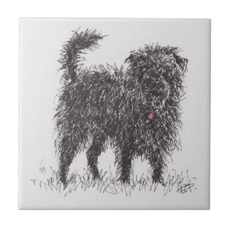 Black Terrier Ceramic Tile Tegeltje