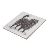 Black Terrier Ceramic Tile Tegeltje (Zijkant)