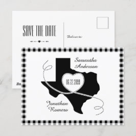 Black Texas Curling Ribbon Save the Date Briefkaar Briefkaart