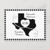 Black Texas Curling Ribbon Save the Date Briefkaar Briefkaart (Voorkant)