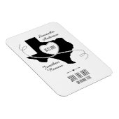 Black Texas Curling Ribbon Save the Date Magneet (Rechterzijde)