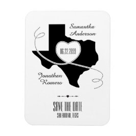 Black Texas Curling Ribbon Save the Date Magneet