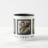 Black Text Custom Photo Mok (Midden)