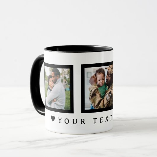 Black Text Custom Photo Mok (Voorkant links)