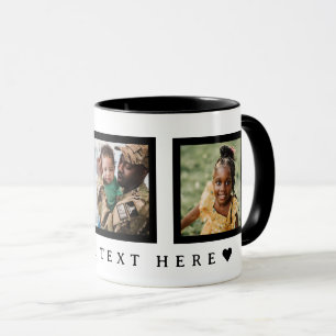 Black Text Custom Photo Mok