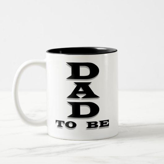 Black Text Dad to be Tweekleurige Koffiemok (Links)