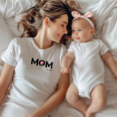 Black Text Established Mom Double Heart T-Shirt