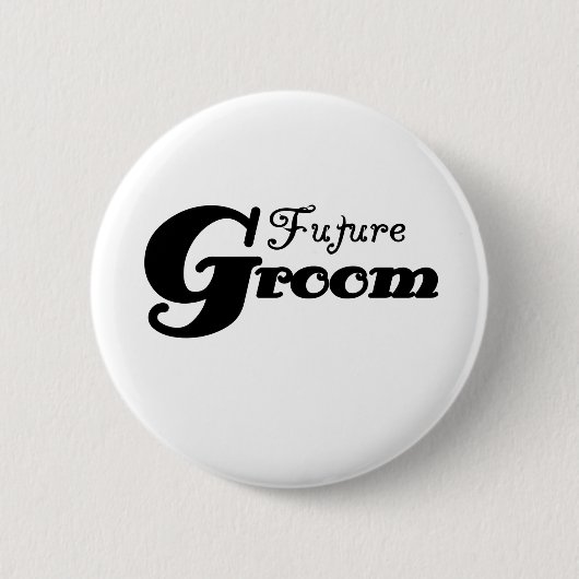 Black Text Future Groom Ronde Button 5,7 Cm (Voorkant)