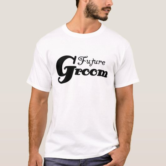 Black Text Future Groom T-shirt (Voorkant)