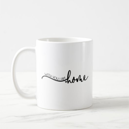 Black Text Love House Koffiemok (Links)
