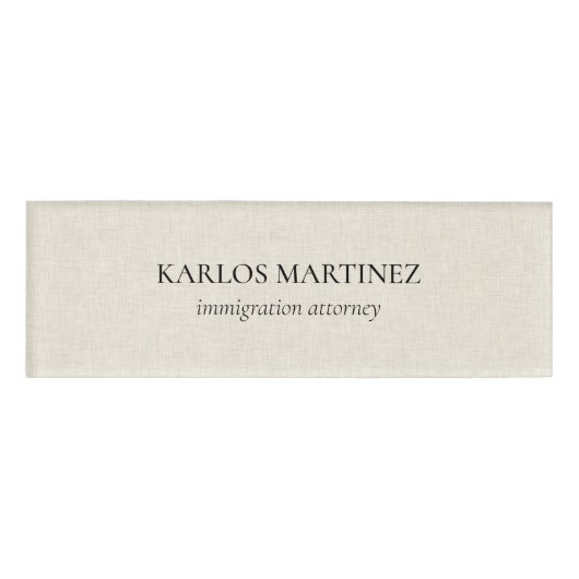 Black Text On Beige Linen Immigration Attorney Naambadge (Voorkant)