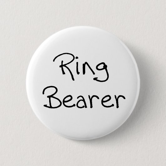 Black Text Ring Bearer Ronde Button 5,7 Cm (Voorkant)
