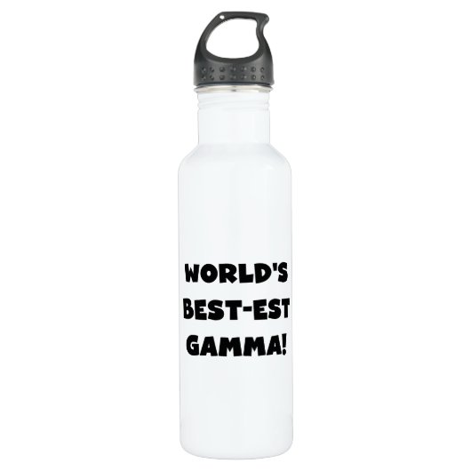 Black Text 's Werelds Beste Gamma Waterfles (Voorkant)