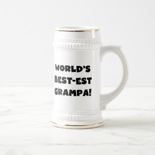 Black Text 's Werelds Beste Grampa T-shirts Gesche Bierpul