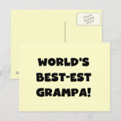 Black Text 's Werelds Beste Grampa T-shirts Gesche Briefkaart (Voorkant / Achterkant)