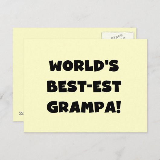 Black Text 's Werelds Beste Grampa T-shirts Gesche Briefkaart (Voorkant / Achterkant)