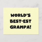 Black Text 's Werelds Beste Grampa T-shirts Gesche Briefkaart (Voorkant)