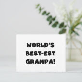 Black Text 's Werelds Beste Grampa T-shirts Gesche Briefkaart (Staand voorkant)