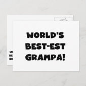 Black Text 's Werelds Beste Grampa T-shirts Gesche Briefkaart (Voorkant / Achterkant)