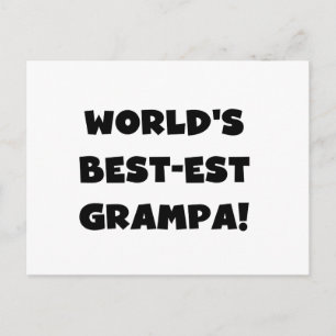 Black Text 's Werelds Beste Grampa T-shirts Gesche Briefkaart