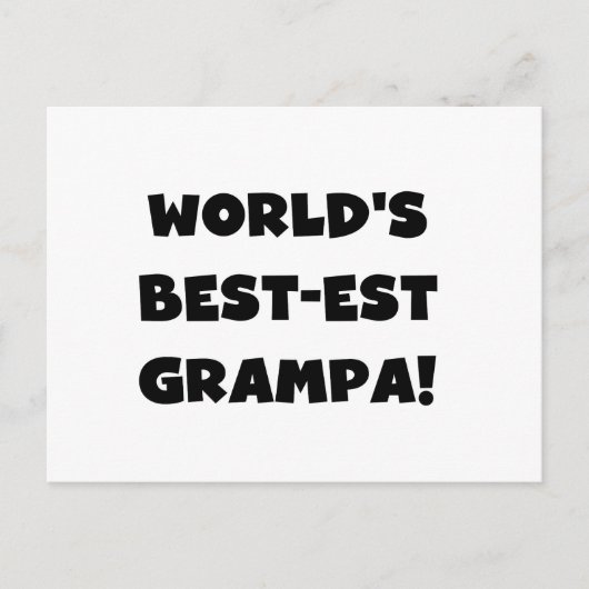 Black Text 's Werelds Beste Grampa T-shirts Gesche Briefkaart (Voorkant)