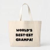 Black Text 's Werelds Beste Grampa T-shirts Gesche Grote Tote Bag (Voorkant)