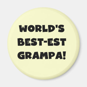 Black Text 's Werelds Beste Grampa T-shirts Gesche Magneet