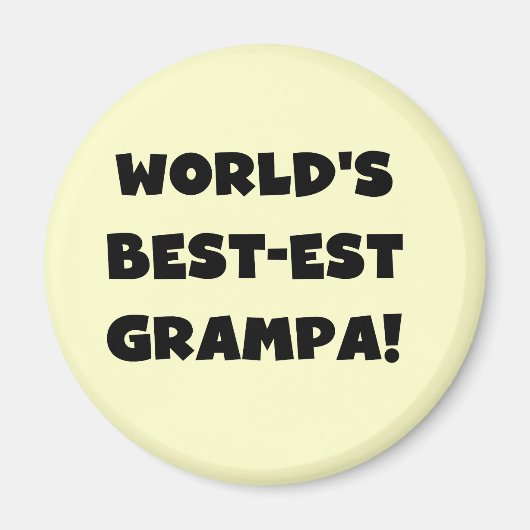 Black Text 's Werelds Beste Grampa T-shirts Gesche Magneet (Voorkant)