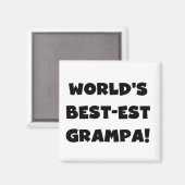 Black Text 's Werelds Beste Grampa T-shirts Gesche Magneet (Voorkant / Achterkant)