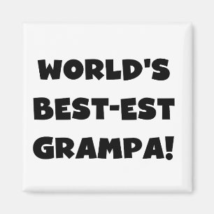 Black Text 's Werelds Beste Grampa T-shirts Gesche Magneet
