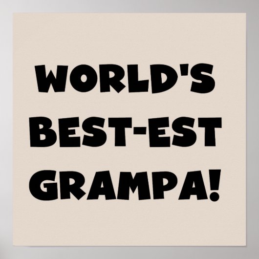 Black Text 's Werelds Beste Grampa T-shirts Gesche Poster (Voorkant)