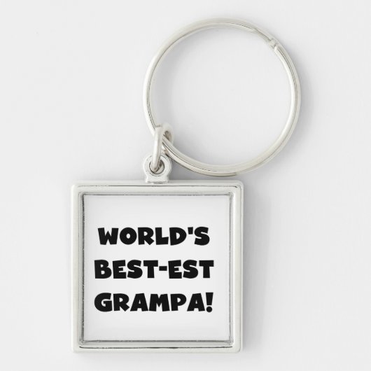 Black Text 's Werelds Beste Grampa T-shirts Gesche Sleutelhanger (Voorkant)