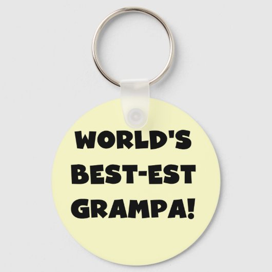 Black Text 's Werelds Beste Grampa T-shirts Gesche Sleutelhanger (Voorkant)