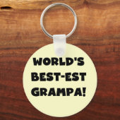 Black Text 's Werelds Beste Grampa T-shirts Gesche Sleutelhanger (Voorkant)